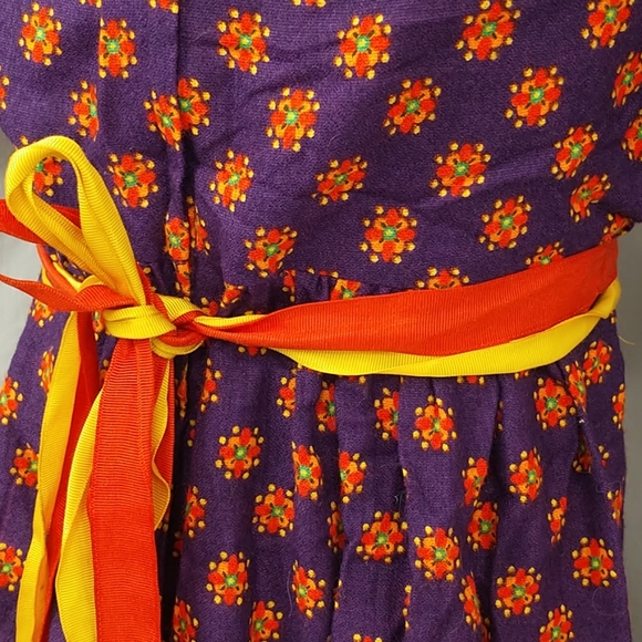 Rare Psychedelic Peasant Dress Vintage 70's Girls - Picture 5 of 11